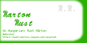 marton must business card